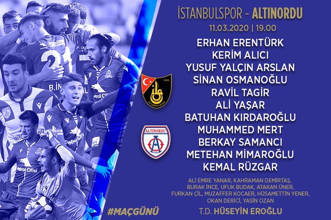 İstanbulspor Altınordu 11'leri